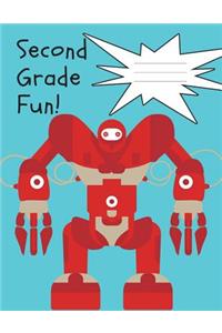 Second Grade Fun Robot Composition Notebook