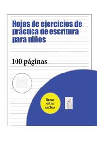 Hojas de ejercicios de práctica de escritura para niños