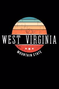 West Virginia Mountain State: West Virginia State USA Souvenir Blank Notebook Journal