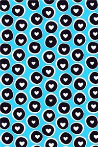 Bullet Journal Notebook Hearts in Circles Pattern 2
