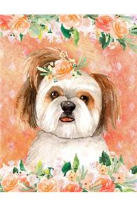 My Big Fat Journal Notebook For Dog Lovers Shih Tzu In Flowers 5