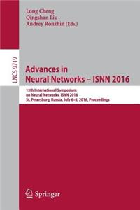 Advances in Neural Networks - Isnn 2016