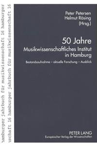 50 Jahre Musikwissenschaftliches Institut in Hamburg