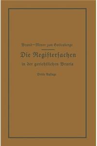 Registersachen Handelsregister Genossenschafts-, Vereins-, Güterrechts-, Muster-, Schiffs- Und Schiffsbauwerks-Register in Der Gerichtlichen Praxis