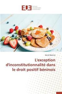 L'Exception d'Inconstitutionnalité Dans Le Droit Positif Béninois