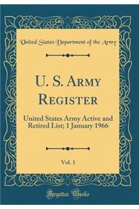U. S. Army Register, Vol. 1