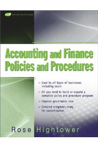 Accounting and Finance Policies and Procedures, (with Url)