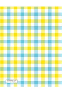 Lined Notebook Journal Yellow Blue White Check