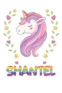 Shantel: Shantel Notebook Journal 6x9 Personalized Gift For Shantel Unicorn Rainbow Colors Lined Paper