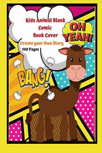 Kids Animal Blank Comic Book Cover Create your Own Story 100 Pages
