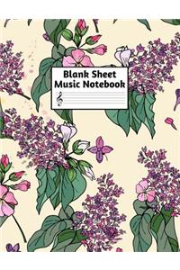 Blank Sheet Music Notebook: Easy Blank Staff Manuscript Book Large 8.5 X 11 Inches Musician Paper Wide 12 Staves Per Page for Piano, Flute, Violin, Guitar, Trumpet, Drums, Cell