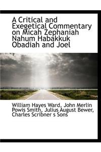 A Critical and Exegetical Commentary on Micah Zephaniah Nahum Habakkuk Obadiah and Joel