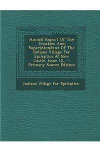 Annual Report of the Trustees and Superintendent of the Indiana Village for Epileptics at New Castle, Issue 12...
