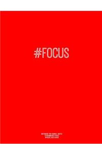 Notebook for Cornell Notes, 120 Numbered Pages, #FOCUS, Red Cover