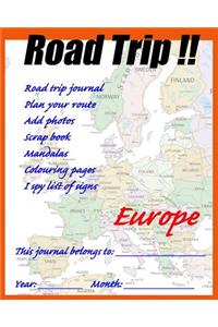 Road Trip! Travel journal for children - Europe