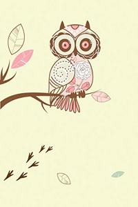 Owl Blank Journal Book 7 x 10 inch 102 page