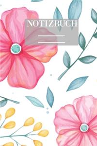 Notizbuch Garten Muster Pattern Pflanzen Blumen Pflanze Flower Blüte Rot Seerose