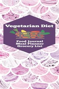Vegetarian Diet Food Journal Meal Planner Grocery List