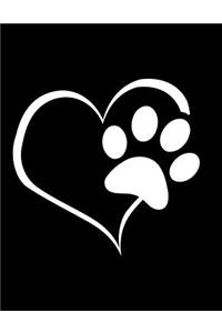 Heart Paw Print Journal Love Animals Notebook Kids Diary 150 Pages (8.5x11)
