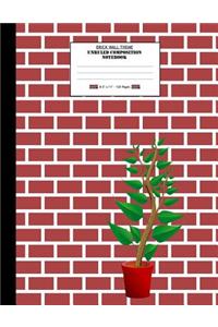 Brick Wall Theme, Unruled Composition Notebook. 8.5 X 11. 120 Pages