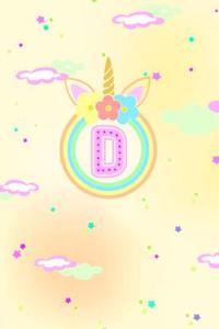 Unicorn Horn Monogram Journal - Letter D