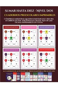 Cuadernos preescolares imprimibles (Sumar hasta diez - Nivel Dos)