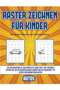 Die besten Bücher zum Zeichnen lernen (Raster zeichnen für Kinder - Autos): Dieses Buch bringt Kindern bei, wie man Comic-Tiere mit Hilfe von Rastern zeichnet