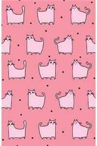 Bullet Journal for Cat Lovers - Funny Cat Pattern in Pink