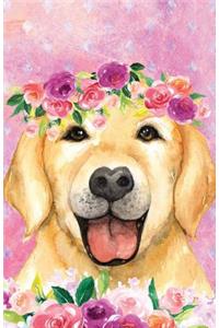 Journal Notebook For Dog Lovers Labrador In Flowers: 162 Lined and Numbered Pages With Index Blank Journal For Journaling, Writing, Planning and Doodling.