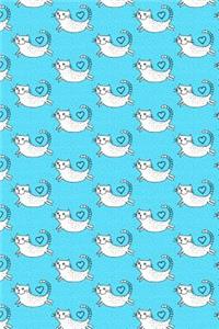 Journal Notebook For Cat Lovers Flying Cats Pattern 1