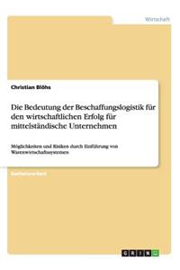 Bedeutung der Beschaffungslogistik für den wirtschaftlichen Erfolg für mittelständische Unternehmen