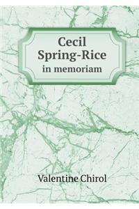 Cecil Spring-Rice in Memoriam