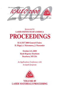 Laser Materials Processing, Icaleo 2000 Proceedings, Volume 89