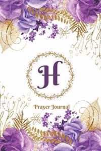 Praise and Worship Prayer Journal - Purple Rose Passion - Monogram Letter H