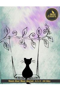 Meow Covers Blank Sheet Music Journal - 8.5 X 11 - 100 Sites