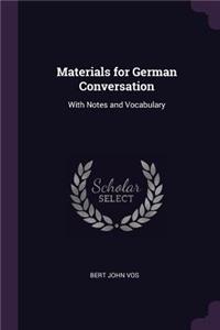 Materials for German Conversation