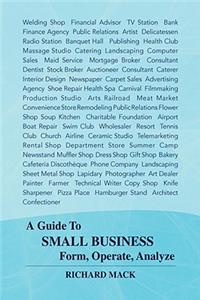 Guide to Small Business Form, Operate, Analyze