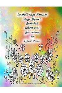 lunefull hage blomster vinge figurer fargebok enkelt nivå for voksne av Grace Divine