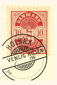 Vintage Journal Cancelled Danish Stamp