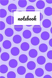 Purple polka dot print notebook