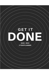 2020-2022 3 Year Planner Get It Done Monthly Calendar Goals Agenda Schedule Organizer