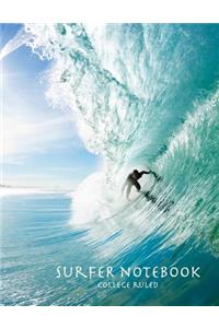 Surfer Notebook College Ruled