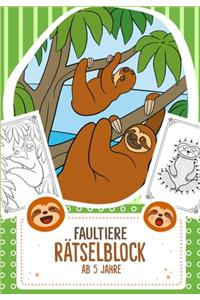 Rätselblock ab 5 Jahre Faultiere