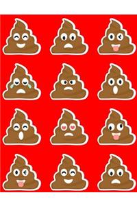 Emoji Notebook Lined Composition Journal For School Kids, Students And Teachers: 120 Page Ruled School Composition Notebook Journal With Funny Poop Emojis For Kids or Adults - 8.5 by 11 inches