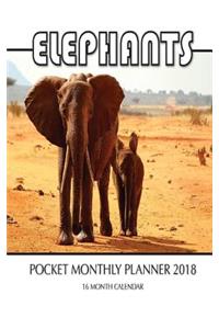 Elephants Pocket Monthly Planner 2018