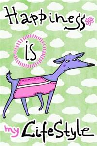 Bullet Journal Notebook for Dog Lovers, Happiness Is My Lifestyle Purple Dog 4