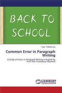 Common Error in Paragraph Writing