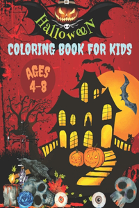 Halloween Coloring Book for Kids Ages 4-8