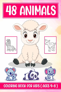 48 Animals Coloring Book For Kids