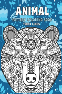Pattern Coloring Book - Animal - Thick Lines